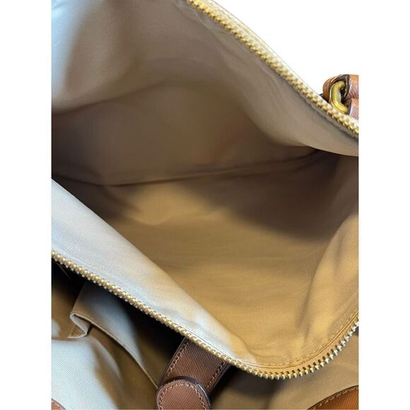 COACH Peyton Khaki & Brown Signature Jordan Double-Zip Carryall Bag F24603 - Picture 9 of 13